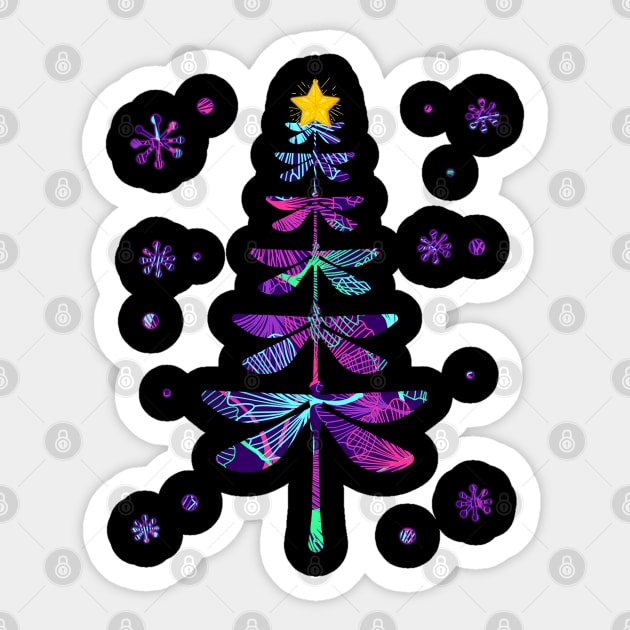 dragonfly christmas tree Sticker by Ghani Store